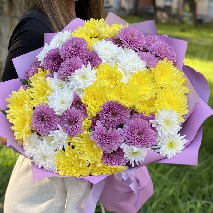15 кустовых хризантем Летний микс