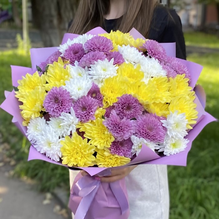 15 кустовых хризантем Летний микс