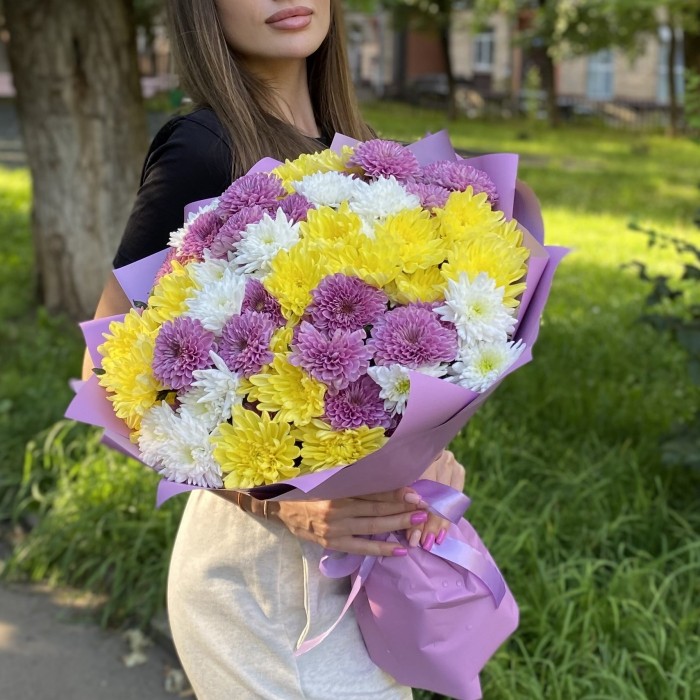 15 кустовых хризантем Летний микс