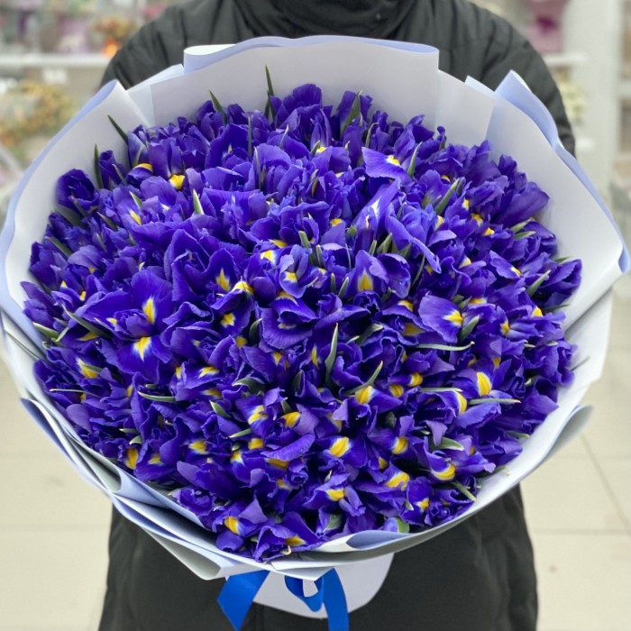 Букет из сиреневых ирисов