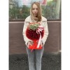 Композиция в бокале с розами и гипсофилой