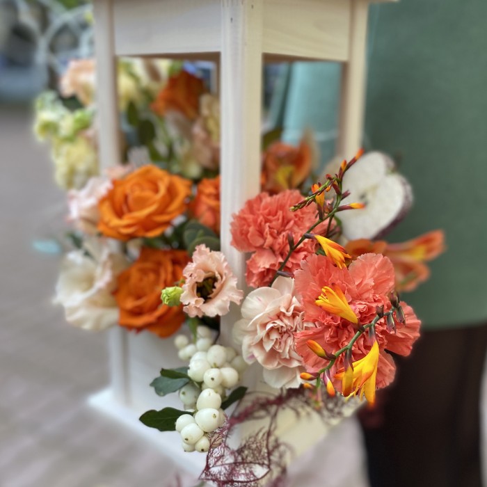 Композиция в фонаре Осень в Пекине