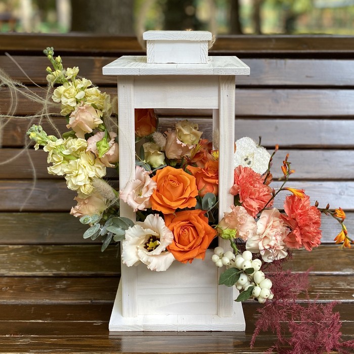 Композиция в фонаре Осень в Пекине