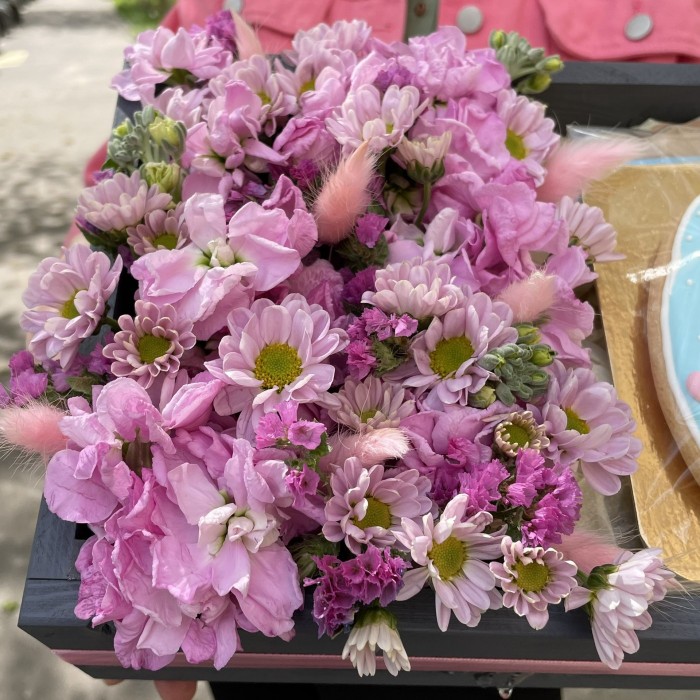 Композиция с цветами Для доченьки