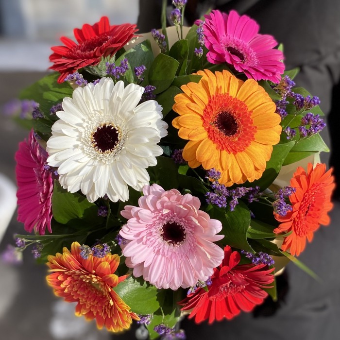 Коробка с герберами мини