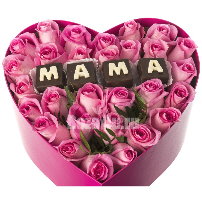 Коробка с розами "Подарок маме"