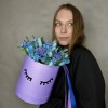 Коробка Единорог с тюльпанами и гвоздиками