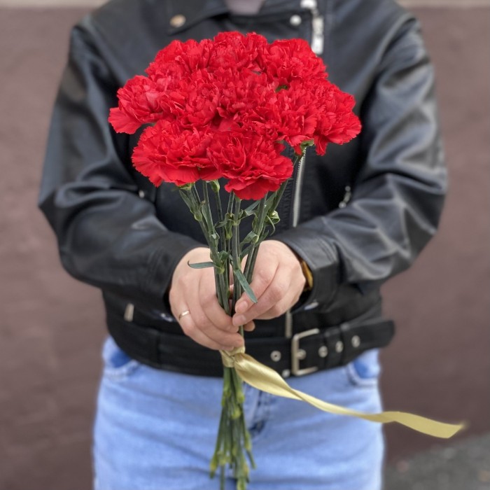 10 красных гвоздик