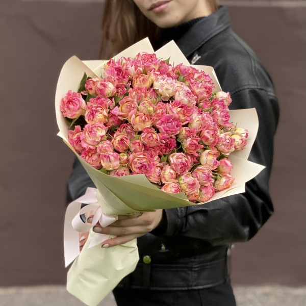 25 кустовых роз Лотус 40см