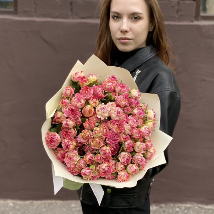 25 кустовых роз Лотус 40см