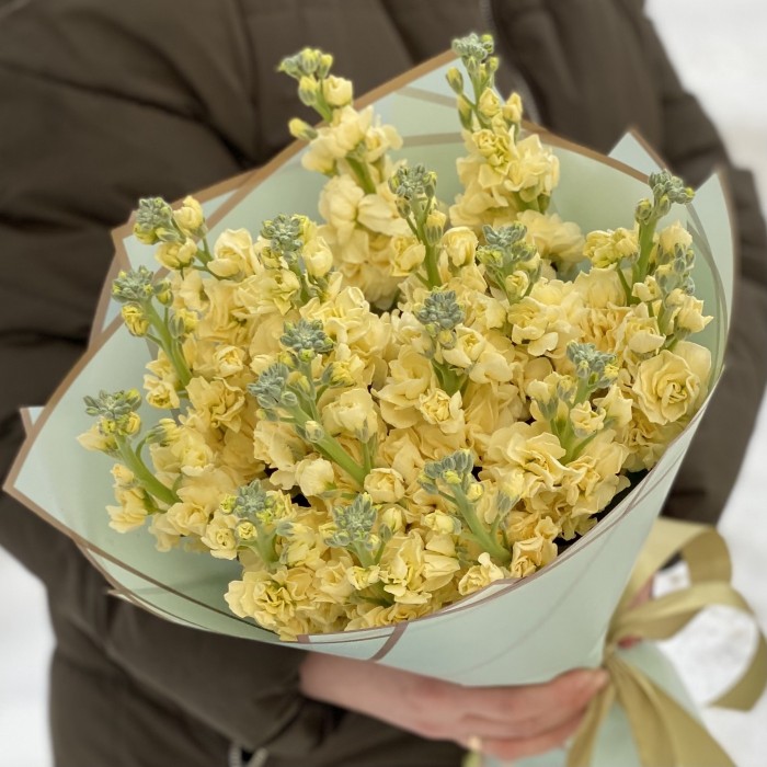 Букет из ароматной желтой маттиолы