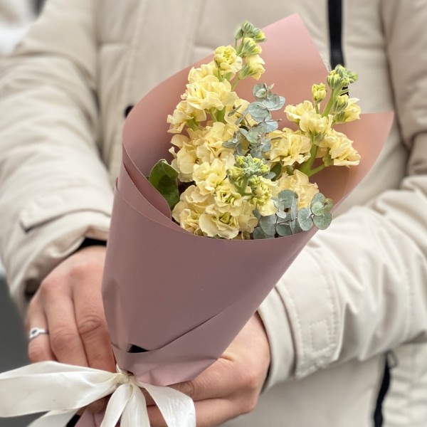 Корпоративный букет кремовых маттиол