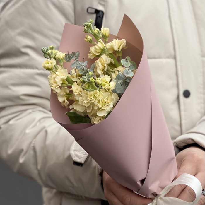 Корпоративный букет кремовых маттиол