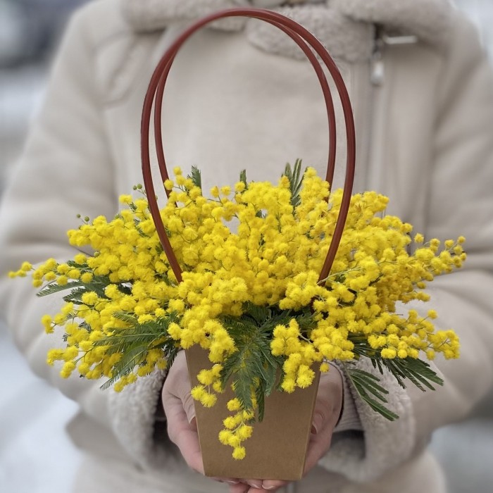 Мини композиция из мимозы