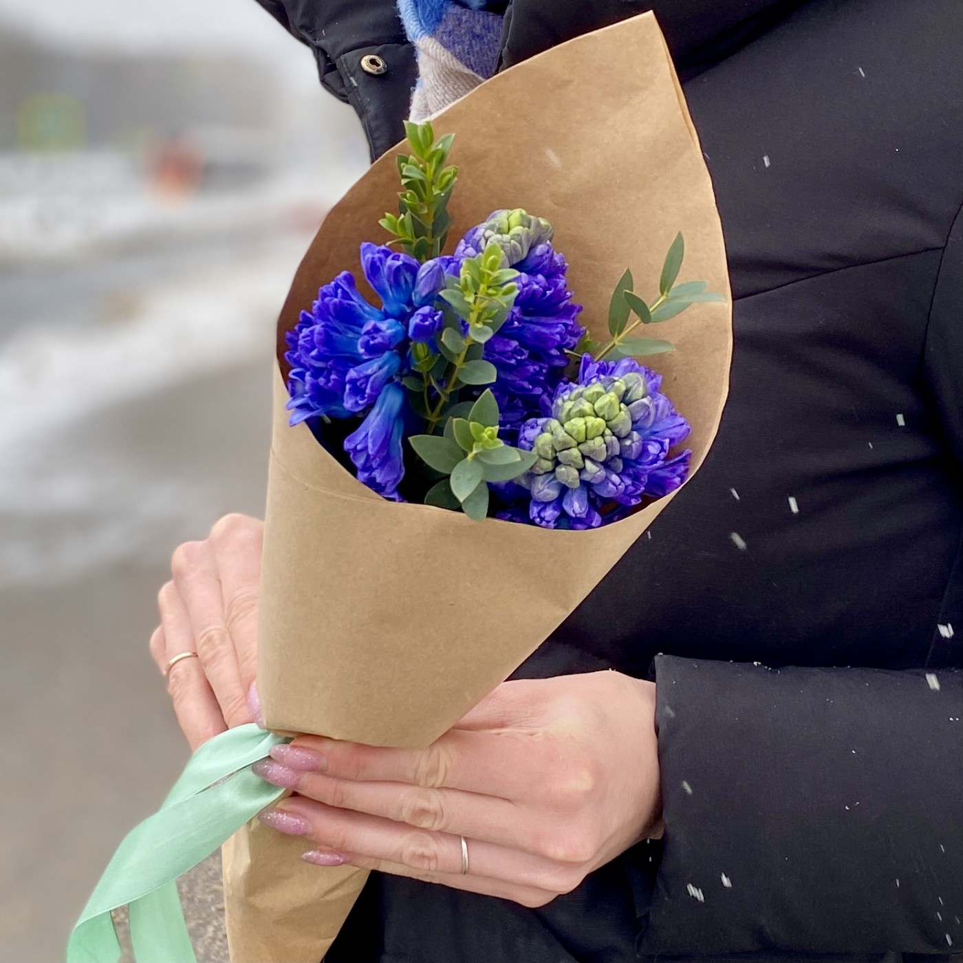 Букет из синих гиацинтов до 1 тыс рублей на День Святого Валентина