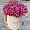 31 кустовая пионовидная роза Мисти Баблс в коробке