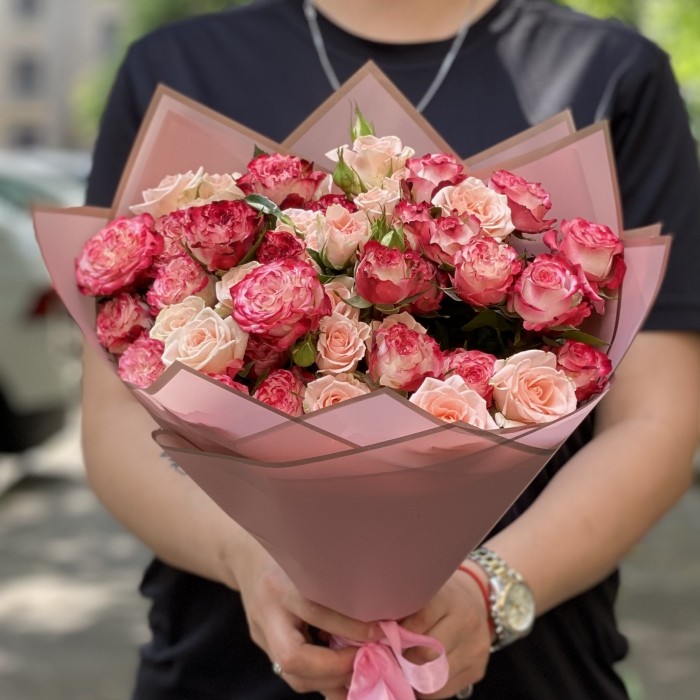 Дуэт пионовидных роз Сансет Мэджик