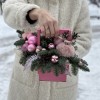 Новогодняя композиция Розовое сияние