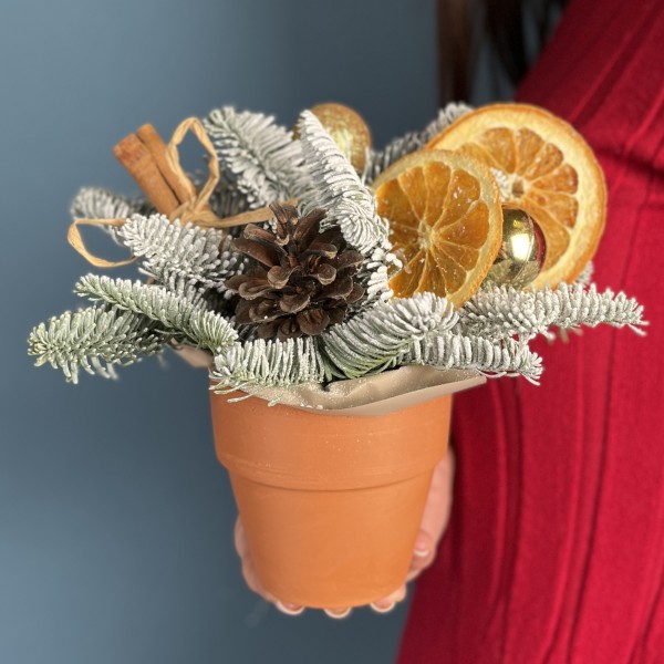 Новогодняя интерьерная композиция Апельсиновый аромат
