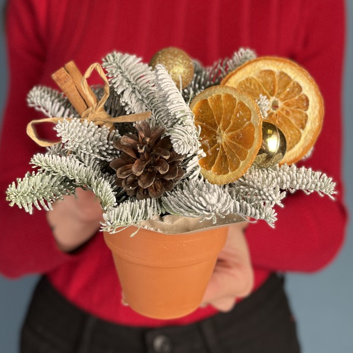 Новогодняя интерьерная композиция Апельсиновый аромат