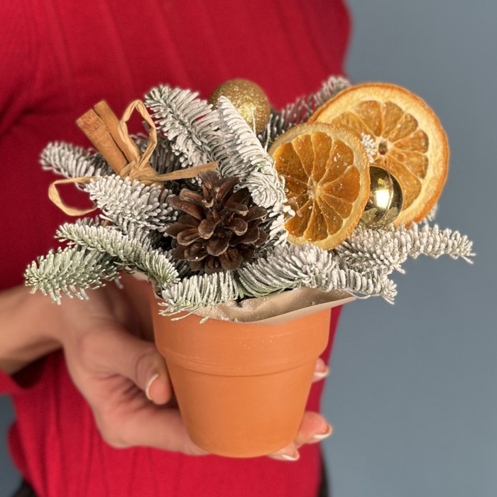 Новогодняя интерьерная композиция Апельсиновый аромат