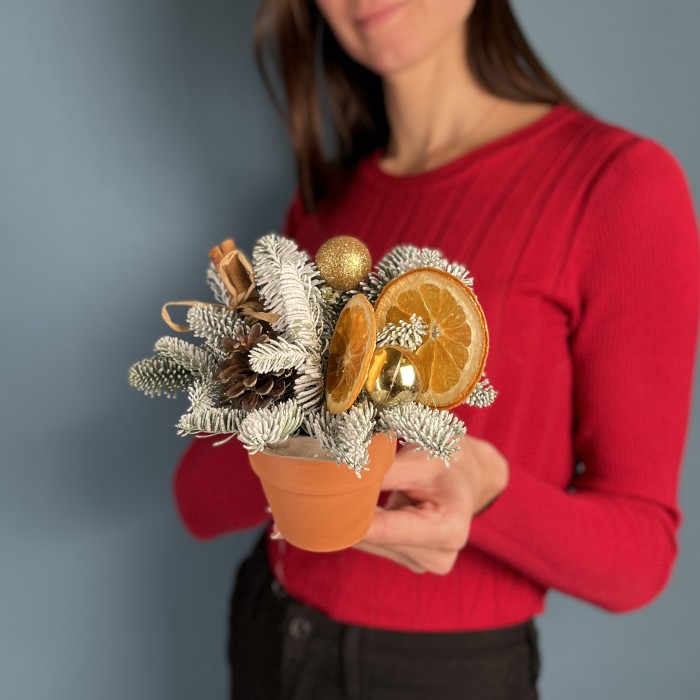 Новогодняя интерьерная композиция Апельсиновый аромат