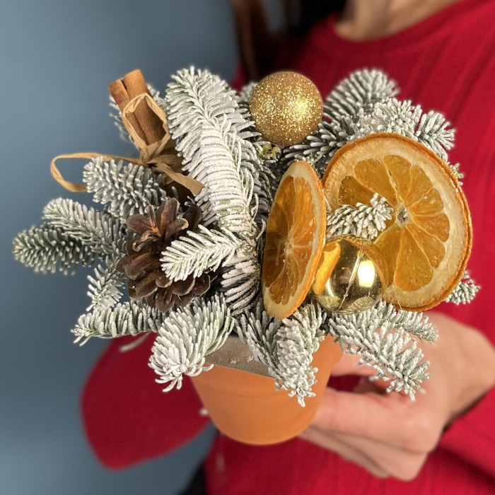 Новогодняя интерьерная композиция Апельсиновый аромат