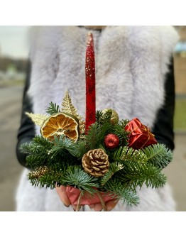 Новогодняя корпоративная композиция Свеча