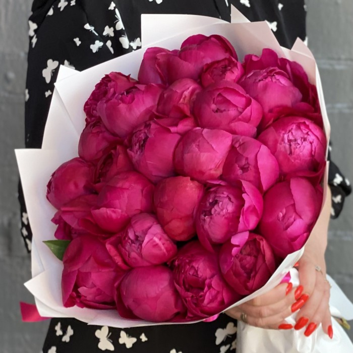 Букет из 25 фиолетовых пионов Канзас
