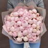 Букет из 45 розовых пионов Сара Бернар