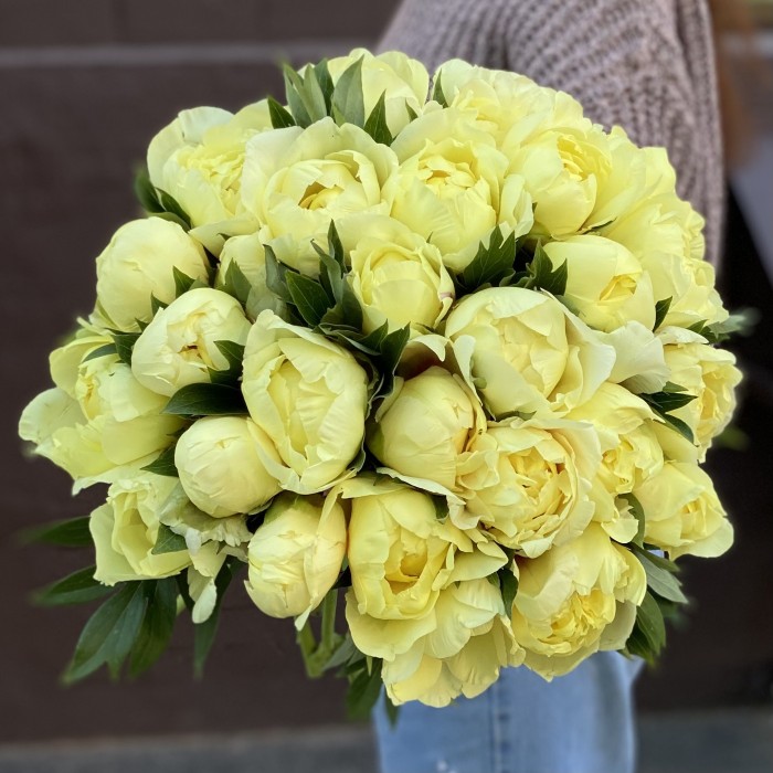 Лимонные пионы