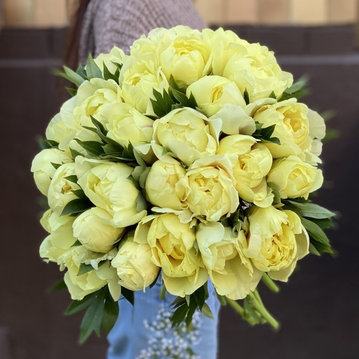 Лимонные пионы