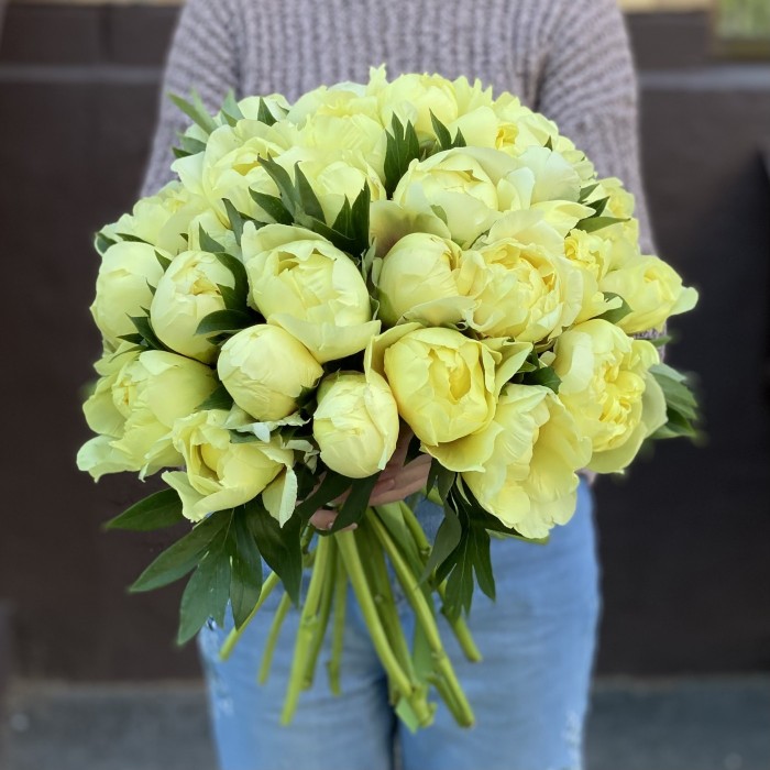 Лимонные пионы