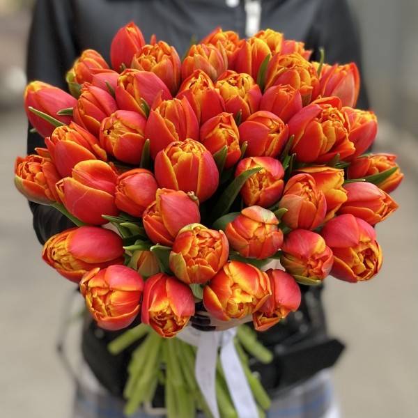 Тюльпан пионовидный оранжево-жёлтый Мира