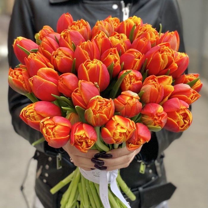 Тюльпан пионовидный оранжево-жёлтый Мира