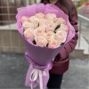 15 высоких розовых роз Помароса