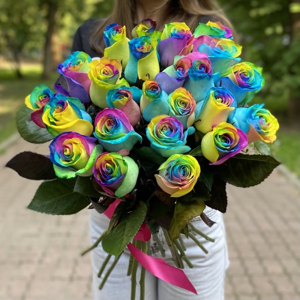 Радужные розы