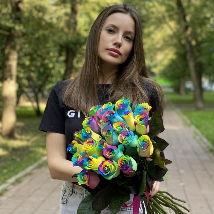 Радужные розы