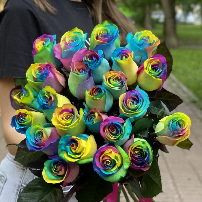 Радужные розы
