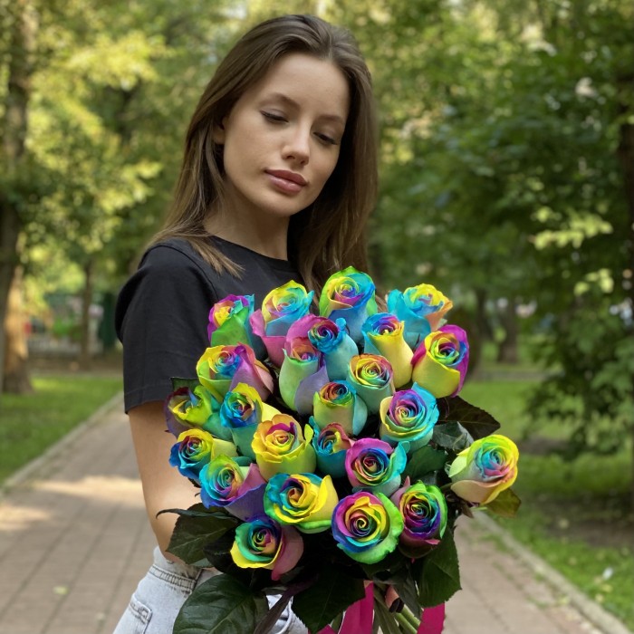 Радужные розы