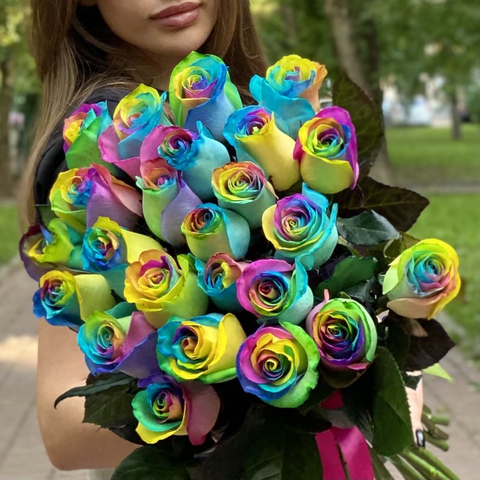 Радужные розы