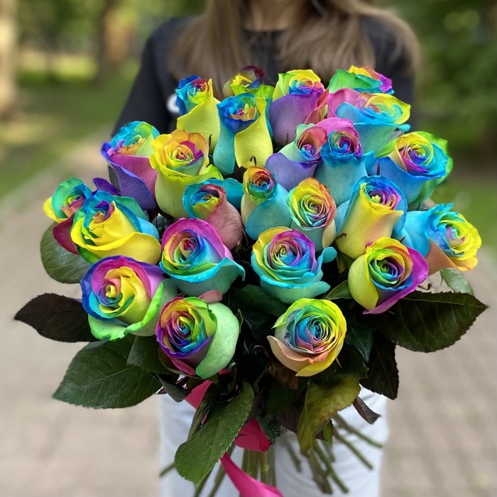 Радужные розы