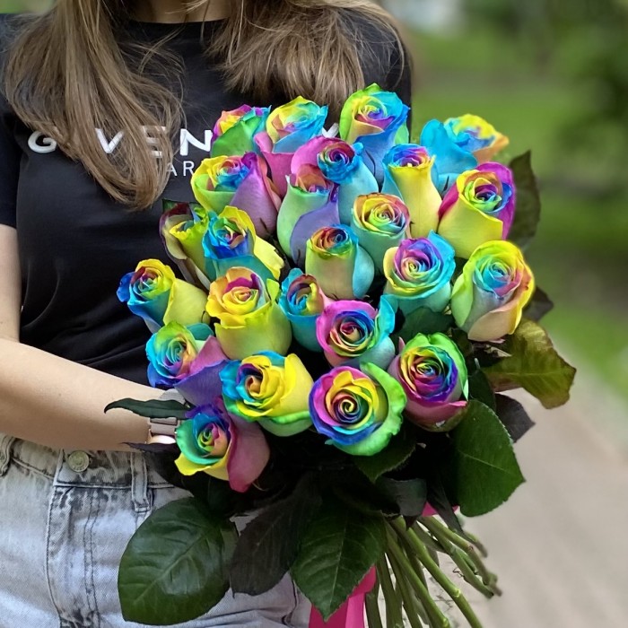 Радужные розы