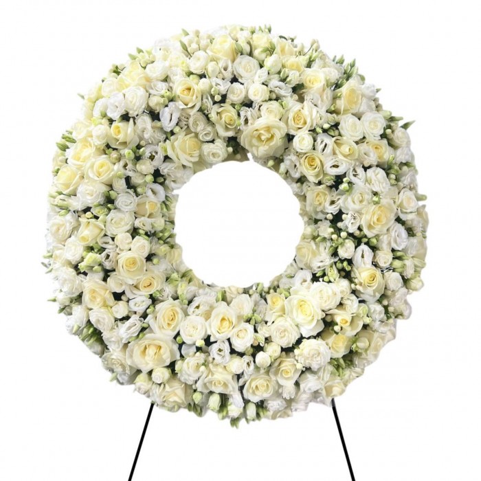 Европейский венок из живых цветов  № 1