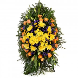 Ритуальный венок из живых цветов 100-170 см. № 10