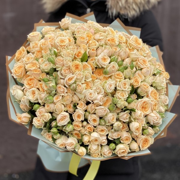 51 кремовая кустовая роза Тринити 40см