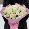 25 кустовых роз сорта Сноу Бабл 50 см