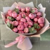 Пионовидная роза Сильва Пинк 50см с эвкалиптом