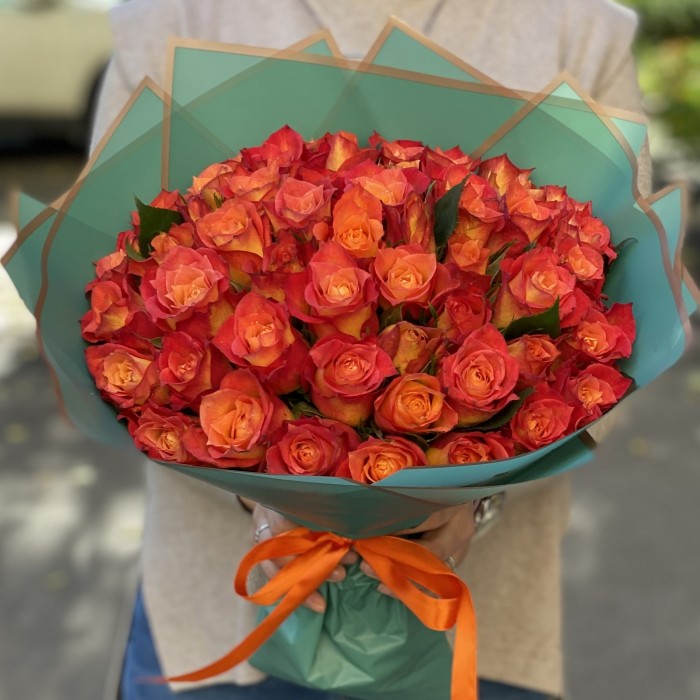 51 оранжевая роза Лампион (Lampion)