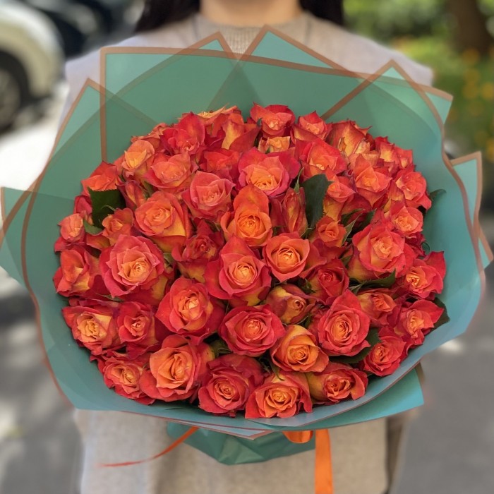 51 оранжевая роза Лампион (Lampion)